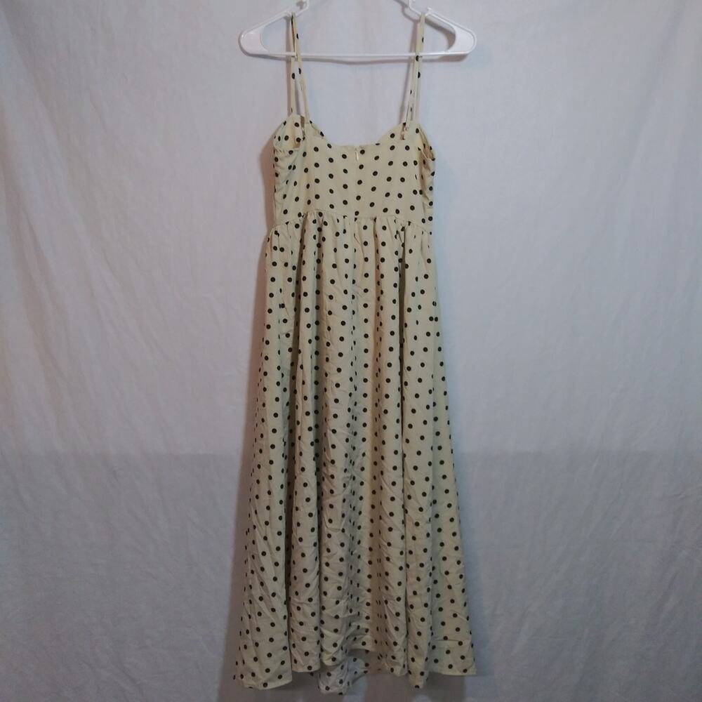 Dazy Cream Polka Dot Spaghetti Strap Corset Midi Dress Classic Chic Size XS - Picture 9 of 9